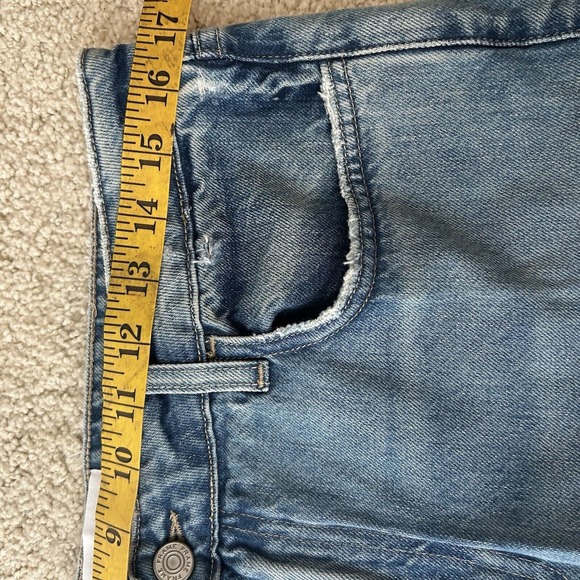 Frame NWT Jeans Women's 30 The Low Boot Cut Blue Faded Distressed Denim Pants - Picture 6 of 7